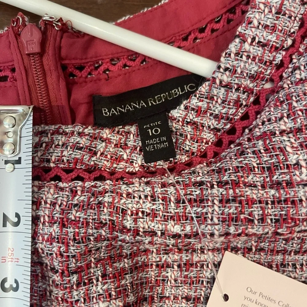 mwt banana republic Pink Tweed women’s Dress 10p - Picture 5 of 13